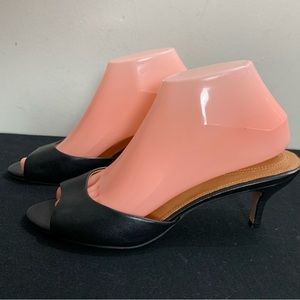 SEXY! Women's CORSO COMO Black LEATHER Kitten Heel MULES Slides SHOES  7 1/2 M